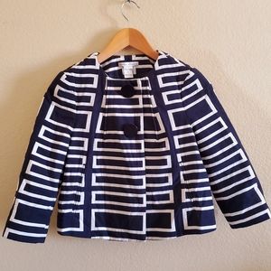 PETER NYGARD blue and white blazer sz 4 petite